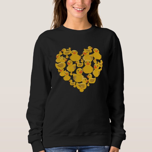 Rubber Duck Heart. Ducky Quack Sweatshirt (Front)