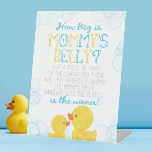 Rubber Duck How Big is Mummy's Belly Shower Game Pedestal Sign