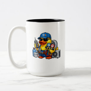 Rubber Duck HVAC Technician Two-Tone Coffee Mug