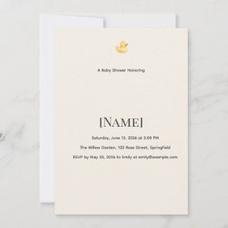Rubber Duck Mini Baby Shower Invitation, Editable Invitation