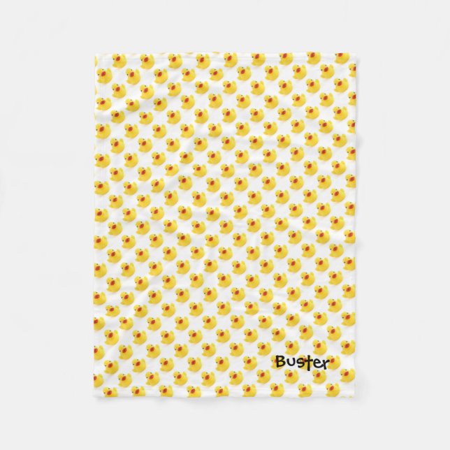 Rubber Duck Multi Duck with Name Fleece Blanket (Front)