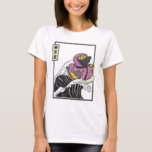 Rubber Duck Ninja Surfing Kanagawa Wave Kawaii Aes T-Shirt