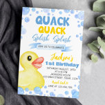 Rubber Duck One 1st Birthday Invitation<br><div class="desc">Our rubber duck birthday invitation is the perfect way to invite friends and family to your party. The design features a watercolor theme, with plenty of space for all the important details such as the date, time, and location of the party. Perfect for any age, gender and theme of the...</div>
