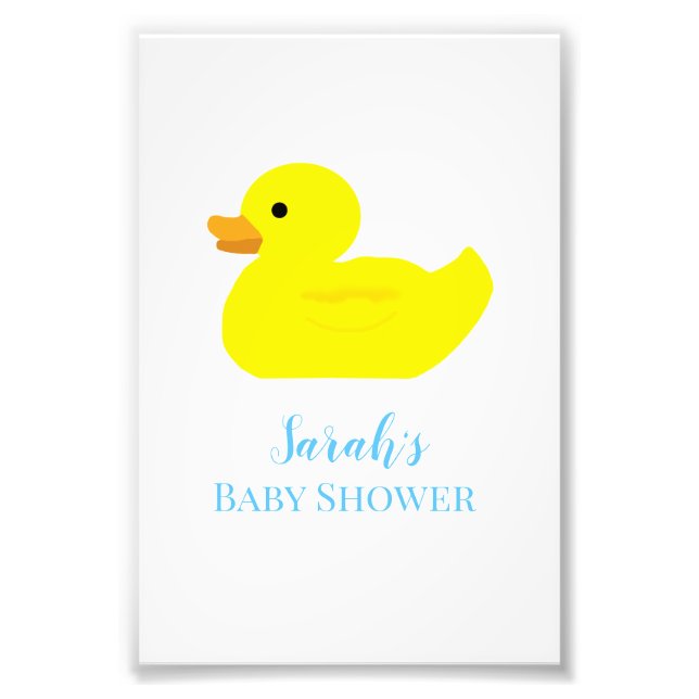Rubber Duck Party Baby Shower BABY Photo Print (Front)