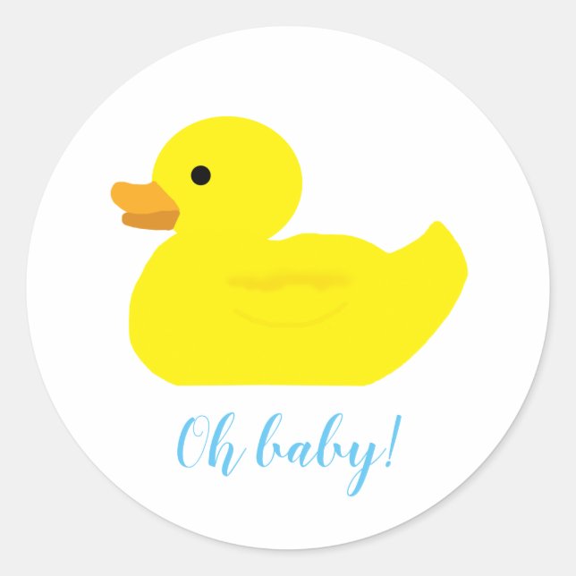 Rubber Duck Party Baby Shower BABY Stickers (Front)