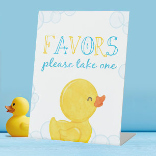 Rubber Duck Party Favour Birthday or Baby Shower Pedestal Sign