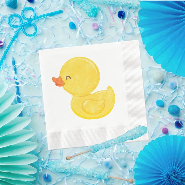 Rubber Duck Party Napkins (Rubber Duck Watercolor Napkins)