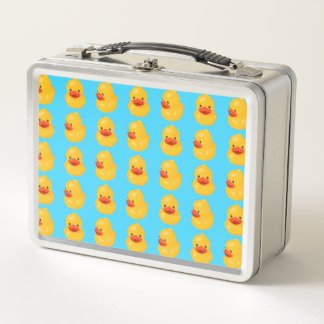 Rubber Duck Pattern Blue Print Lunch Box
