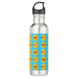 Rubber Duck Pattern Blue Print Water Bottle