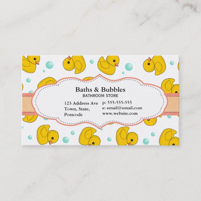Rubber Duck Pattern Business Card (Front)