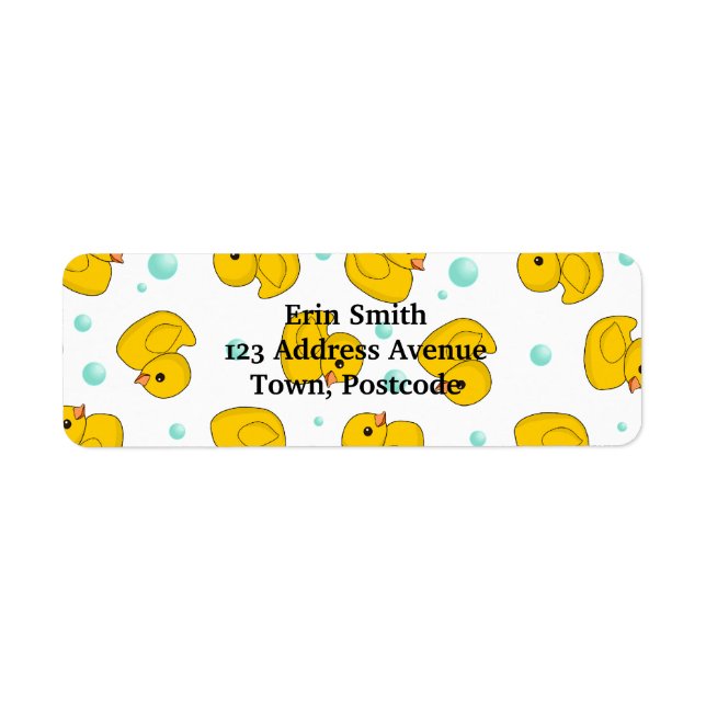 Rubber Duck Pattern Return Address Label (Front)