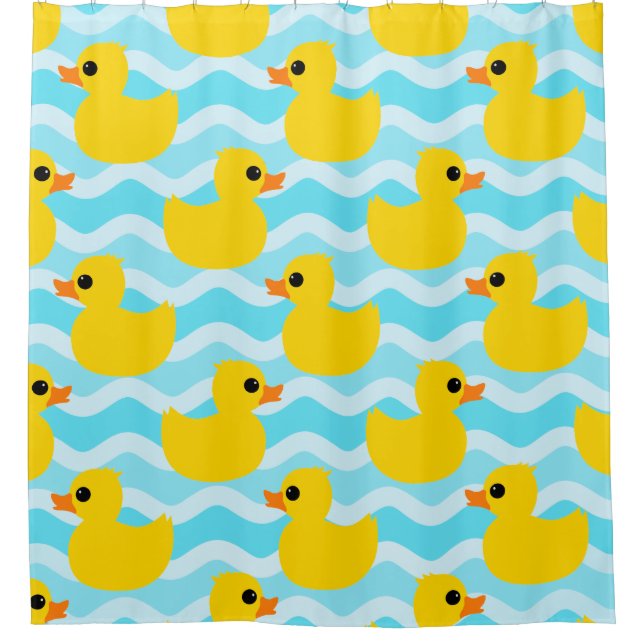 Rubber Duck Pattern Shower Curtain (Front)
