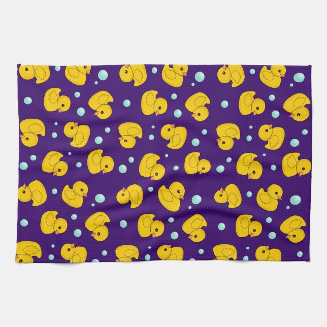Rubber Duck Pattern Tea Towel (Horizontal)