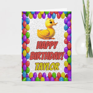 Rubber Duck Personalised Fun Greeting Birthday Card