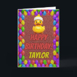 Rubber Duck Personalised Fun Greeting Birthday Card<br><div class="desc">🎈🦆 "Quack-Tastic Birthday Splash!" 🎂🌟 Make a big splash on someone's special day with our rubber duck cartoon birthday card! 🎉🐤 🌈 This cheerful card is like a burst of sunshine on a rainy day, radiating happiness with its adorable rubber duck design. 🎂 Inside, you'll find a blank canvas to...</div>