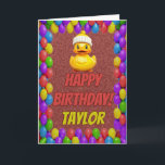 Rubber Duck Personalised Fun Greeting Birthday Card<br><div class="desc">🎈🦆 "Quack-Tastic Birthday Splash!" 🎂🌟 Make a big splash on someone's special day with our rubber duck cartoon birthday card! 🎉🐤 🌈 This cheerful card is like a burst of sunshine on a rainy day, radiating happiness with its adorable rubber duck design. 🎂 Inside, you'll find a blank canvas to...</div>