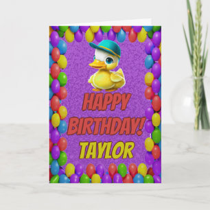 Rubber Duck Personalised Fun Greeting Birthday Card