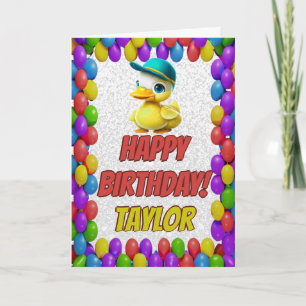 Rubber Duck Personalised Fun Greeting Birthday Card
