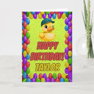 Rubber Duck Personalised Fun Greeting Birthday Card