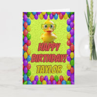Rubber Duck Personalised Fun Greeting Birthday