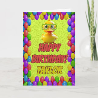 Rubber Duck Personalised Fun Greeting Birthday Card
