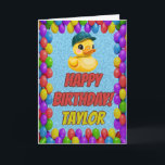 Rubber Duck Personalised Fun Greeting Birthday Card<br><div class="desc">🎈🦆 "Quack-Tastic Birthday Splash!" 🎂🌟 Make a big splash on someone's special day with our rubber duck cartoon birthday card! 🎉🐤 🌈 This cheerful card is like a burst of sunshine on a rainy day, radiating happiness with its adorable rubber duck design. 🎂 Inside, you'll find a blank canvas to...</div>