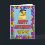 Rubber Duck Personalised Fun Greeting Birthday Card<br><div class="desc">🎈🦆 "Quack-Tastic Birthday Splash!" 🎂🌟 Make a big splash on someone's special day with our rubber duck cartoon birthday card! 🎉🐤 🌈 This cheerful card is like a burst of sunshine on a rainy day, radiating happiness with its adorable rubber duck design. 🎂 Inside, you'll find a blank canvas to...</div>