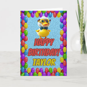 Rubber Duck Personalised Fun Greeting Birthday Card