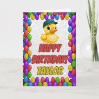 Rubber Duck Personalised Fun Greeting Birthday