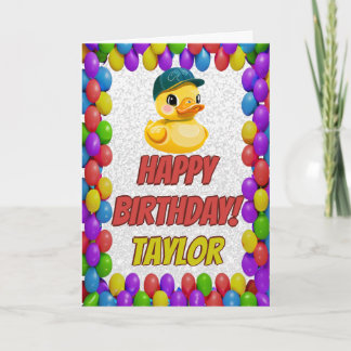 Rubber Duck Personalised Fun Greeting Birthday Card