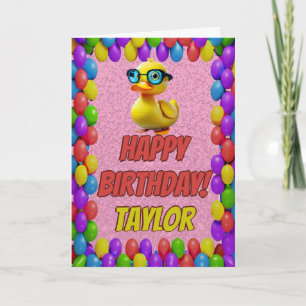 Rubber Duck Personalised Fun Greeting Birthday Card