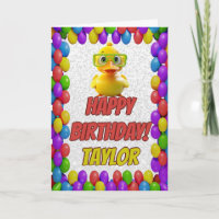 Rubber Duck Personalised Fun Greeting Birthday