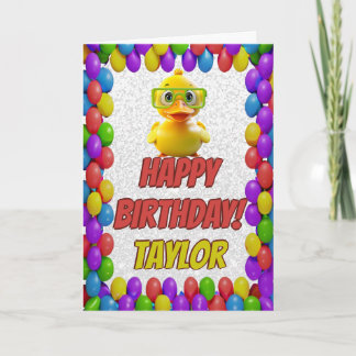 Rubber Duck Personalised Fun Greeting Birthday Card