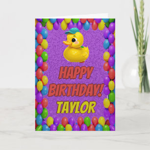 Rubber Duck Personalised Fun Greeting Birthday Card