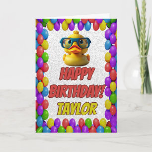 Rubber Duck Personalised Fun Greeting Birthday Card