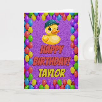 Rubber Duck Personalised Fun Greeting Birthday Card