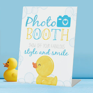 Rubber Duck Photo Booth Baby Shower or Birthday Pedestal Sign