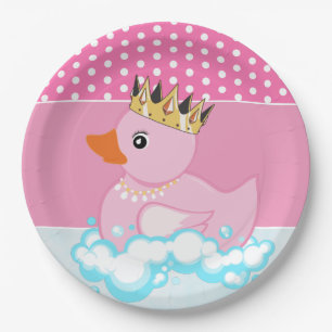 Rubber Duck (Pink) Birthday Party Paper Plate