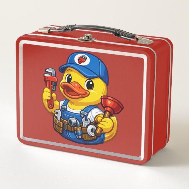 Rubber Duck Plumber Metal Lunch Box (Front)