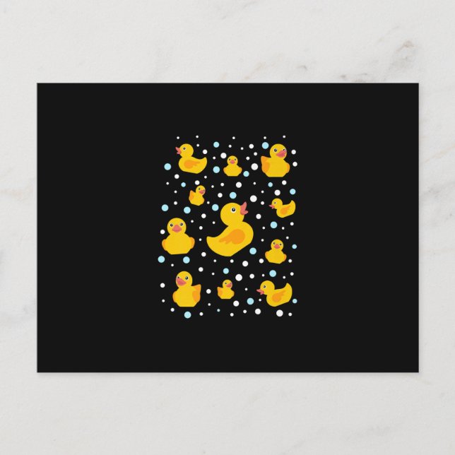 Rubber Duck Print Announcement Postcard (Front)