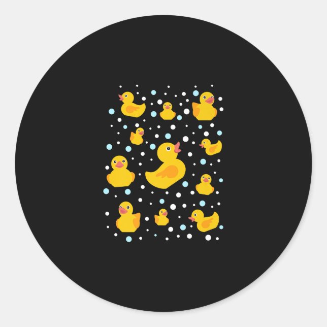 Rubber Duck Print Classic Round Sticker (Front)