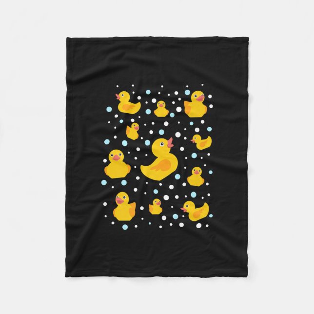 Rubber Duck Print Fleece Blanket (Front)