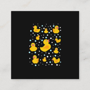 Rubber Duck Print Square Business Card