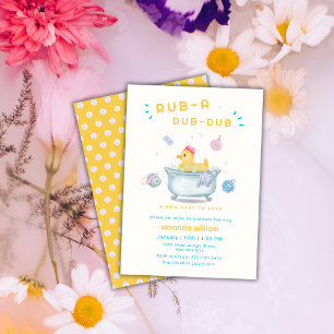 Rubber Duck Rub A Dub Dub Bathtub Baby Shower Invitation