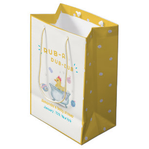 Rubber Duck Rub A Dub Dub Bathtub Baby Shower Medium Gift Bag