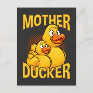 Rubber Duck Rude and Sarcasm Pun Postcard