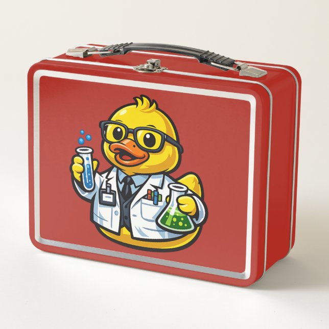 Rubber Duck Scientist Metal Lunch Box (Front)