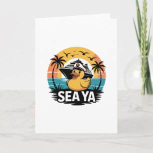 Rubber Duck Sea Ya Cruise Ship Vacation Family Mat Card