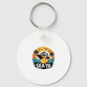 Rubber Duck Sea Ya Cruise Ship Vacation Family Mat Key Ring