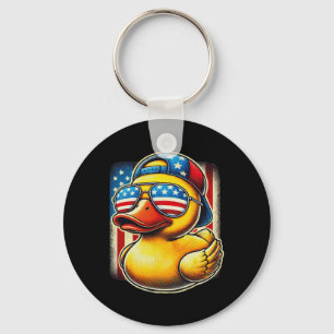 Rubber Duck Shirt Usa Flag Gift Funny Duckie Cool Key Ring